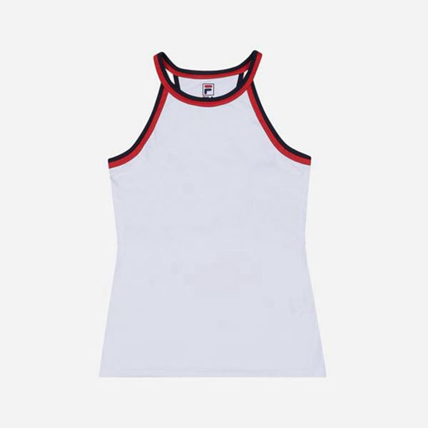 Fila Line Sleeveless Women's T-Shirts - White,NZ 152-74901